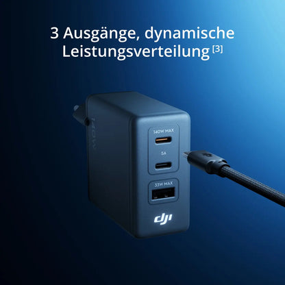 DJI Power 140W GaN Lade-Combo mit zwei Kabeln (1 m/1,8 m)