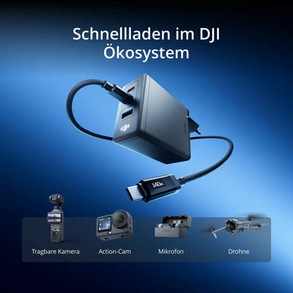 DJI Power 140W GaN Lade-Combo mit zwei Kabeln (1 m/1,8 m)